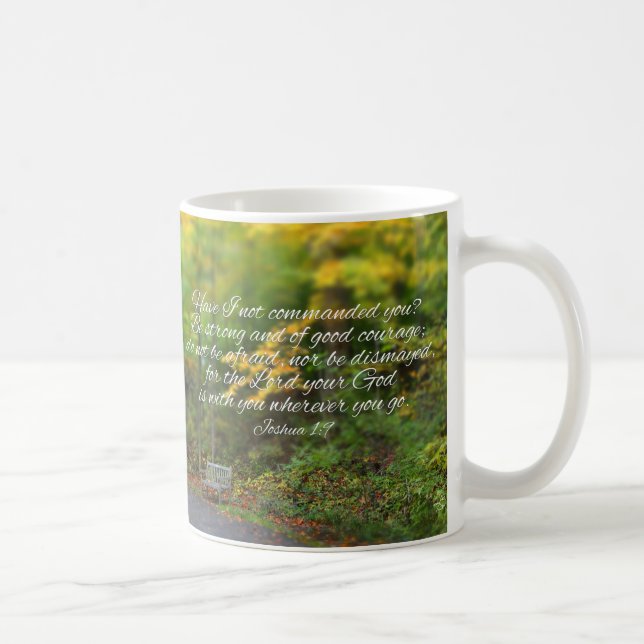 Joshua 1:9 Bible Verse Christian Scripture Coffee Mug (Right)