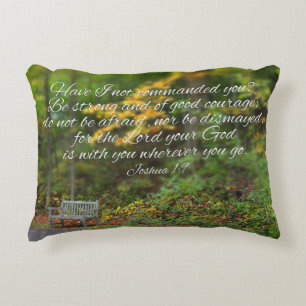 Joshua 1:9 Bible Verse Christian Scripture Decor Decorative Pillow