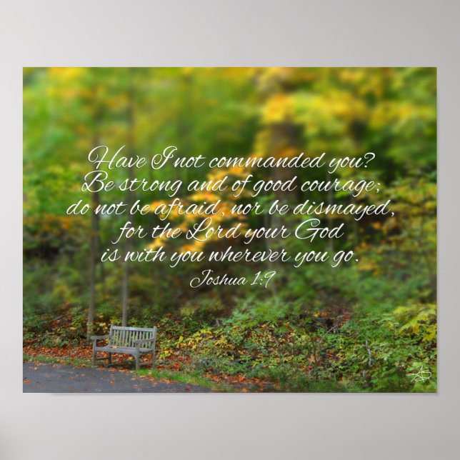 Joshua 1:9 Bible Verse Christian Scripture Poster (Front)