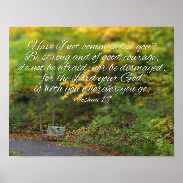 Joshua 1:9 Bible Verse Christian Scripture Poster (Front)