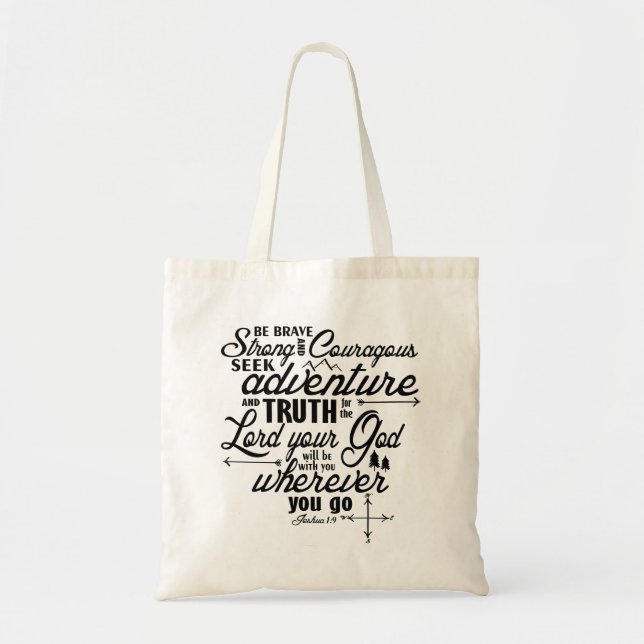 Joshua 1:9 Canvas Tote Bag (Front)