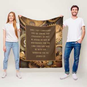 Joshua 1:9 Fleece Blanket Encouraging Bible Verse 