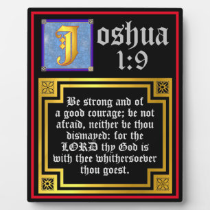 Joshua 1:9 Illuminated Old Testament Bible Quote Plaque