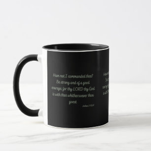 Joshua 1:9 KJV Bible Écriture Mug à deux tons
