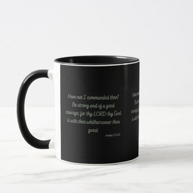 Joshua 1:9 KJV Bible Scripture Two-Tone Mug (Left)
