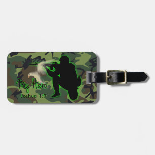 Joshua 1:9 Soldier Luggage Tag w/ leather strap
