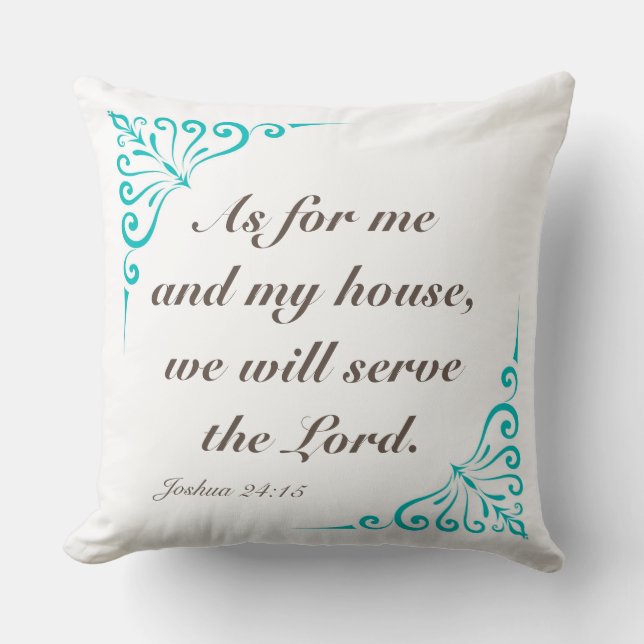 Joshua 24:15 20 x 20 reversible square pillow (Front)
