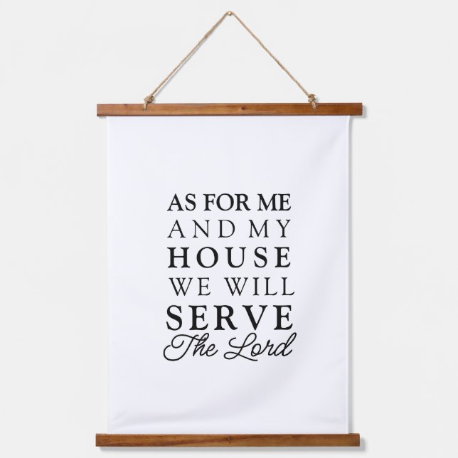 Joshua 24:15 As For Me and My House Bible Verse Hanging Tapestry (Front)