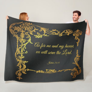 Joshua 24:15 fleece blanket