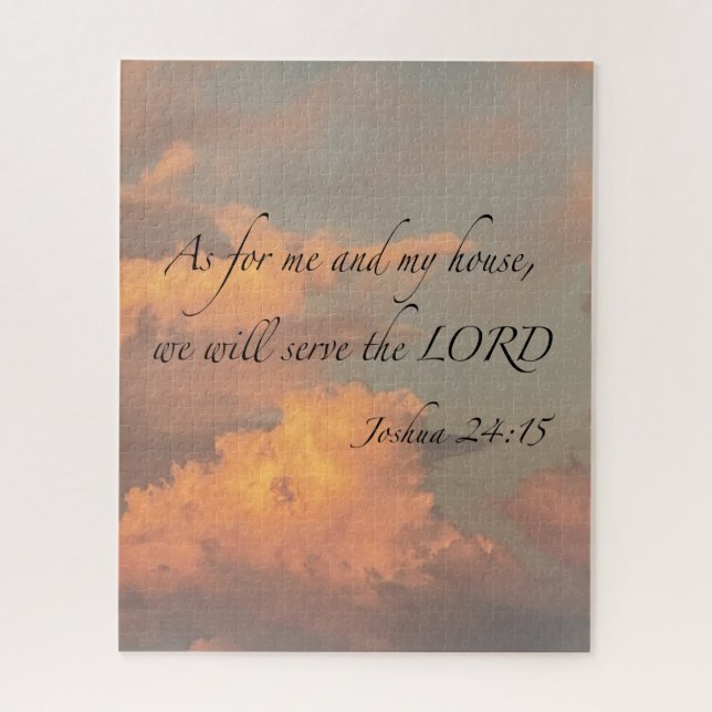 Joshua 24:15 Quant à moi et...Jigsaw Puzzle (Vertical)