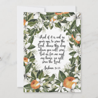 Joshua 24:15 watercolor bible verse card