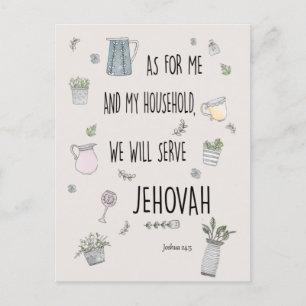 Joshua 24:5 we will serve Jehovah  Postcard