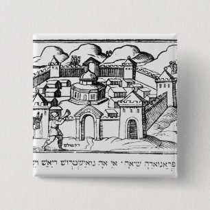 Joshua at the Walls of Jericho 2 Inch Square Button