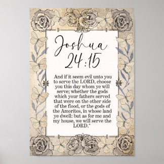 Joshua Bible Verse WallArt  Poster