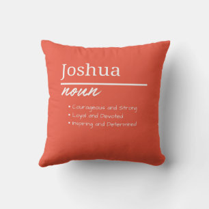 Joshua, Boy Personalized Name Definition Throw Pillow