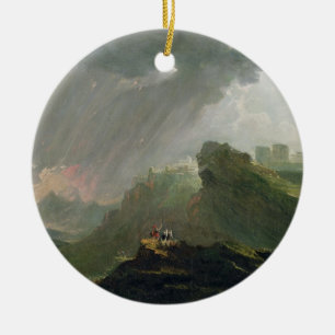 Joshua Commanding the Sun to Stand Still Upon Gibe Ceramic Ornament