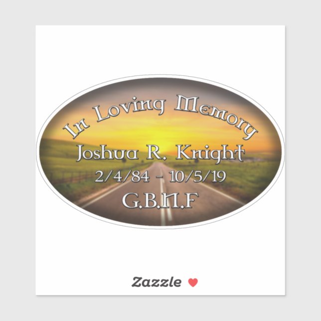 Joshua Knight Memorial Vinyl Sticker 6X3.5" (Sheet)