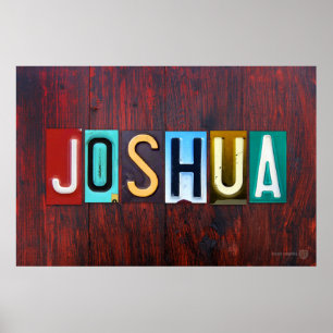 JOSHUA License Plate Letter Art Name Sign