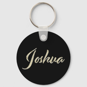 Joshua Name whitegold Button Schlüsselanhänger Keychain