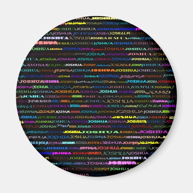 Joshua Text Design I Round Magnet (Front)