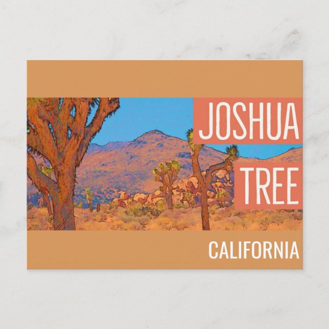 Joshua Tree California Retro Travel Postcard (Front)