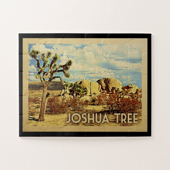 Joshua Tree California Vintage Travel Jigsaw Puzzle (Horizontal)