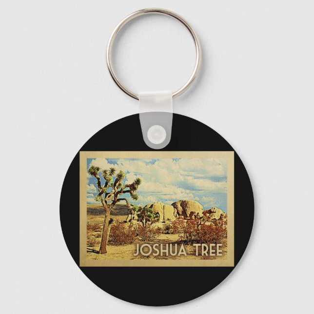 Joshua Tree California Vintage Travel Keychain (Front)