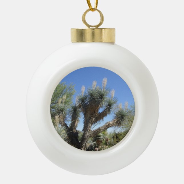Joshua Tree Ceramic Ball Christmas Ornament (Front)