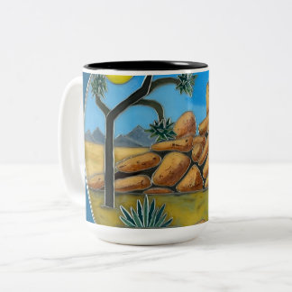 Joshua Tree- Fish Rock Button Two-Tone Coffee Mug