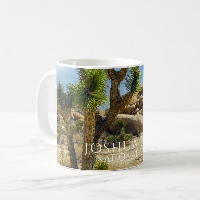 Joshua Tree, Giant Boulders, Desert Coffee Mug (Front Left)