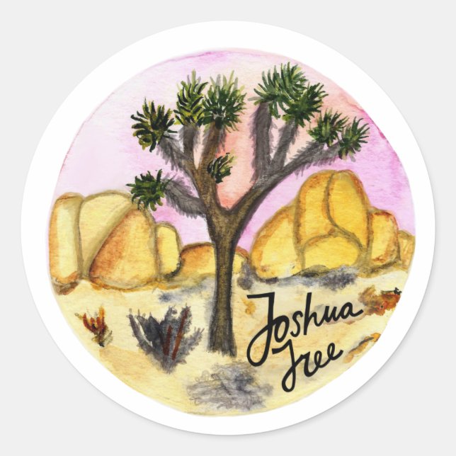 Joshua Tree National Park at Sunset Classic Round Sticker (Front)