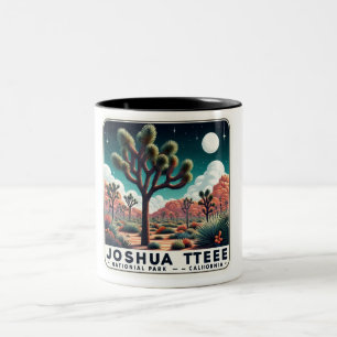 Joshua Tree National Park California Desert Square Two-Tone Coffee Mug
