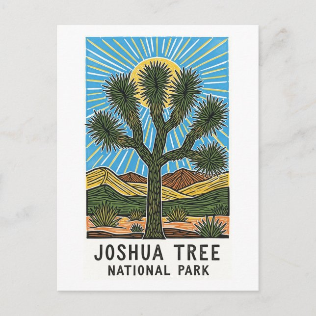 Joshua Tree National Park California Holiday Postcard (Front)