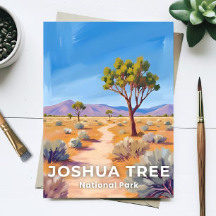 Joshua Tree National Park California Watercolor Postcard