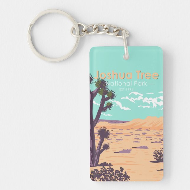Joshua Tree National Park Double Sided Vintage Keychain (Front)