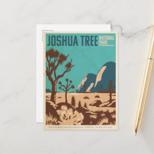 Joshua Tree national Park illustrated  Postcard