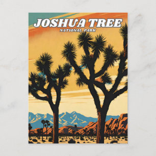 Joshua Tree National Park illustration retro Postcard