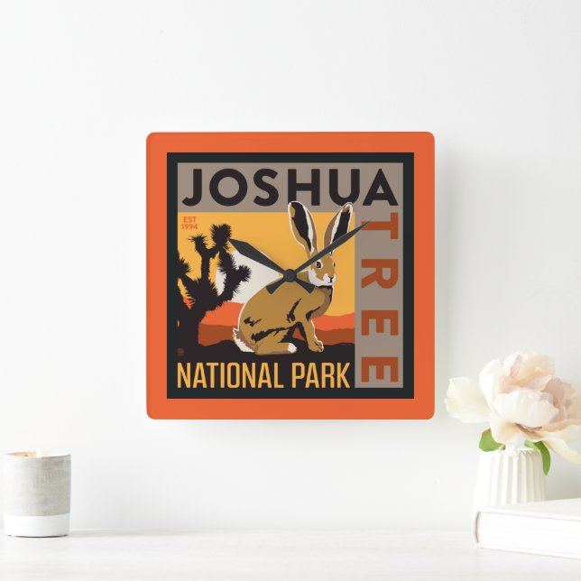 Joshua Tree National Park | Jackrabbit Square Wall Clock (Home)
