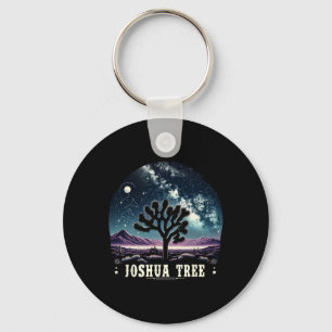 Joshua Tree National Park Night Scene Hiking Campi Keychain