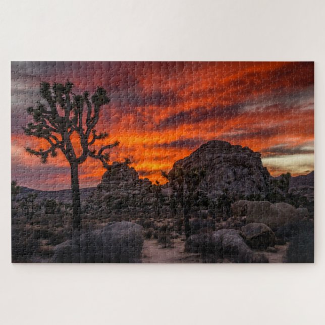 Joshua Tree National Park Red Sunset Jigsaw Puzzle (Horizontal)