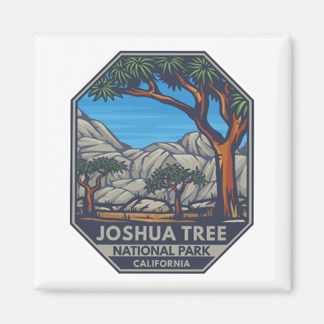 Joshua Tree National Park Retro Emblem Magnet (Front)