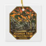 Joshua Tree National Park Sunset Retro Emblem Ceramic Ornament<br><div class="desc">Joshua Tree vector artwork. The park is named for the region’s twisted,  bristled Joshua trees,  the park straddles the cactus-dotted Colorado Desert and the Mojave Desert.</div>