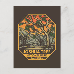 Joshua Tree National Park Sunset Retro Emblem Postcard