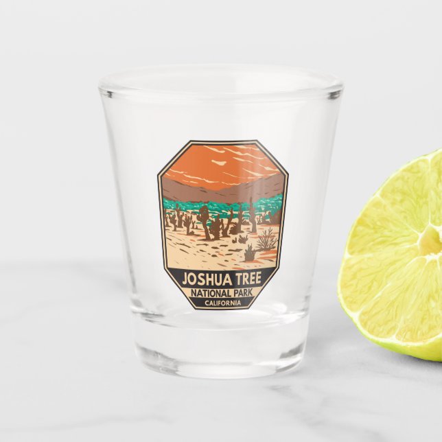 Joshua Tree National Park Turkey Flats Sand Dunes Shot Glass (Front)