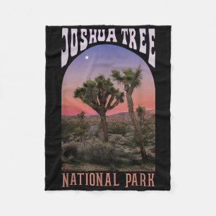 Joshua Tree National Park, Vintage California Hiki Fleece Blanket