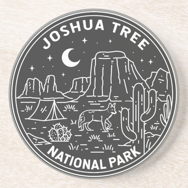Joshua Tree National Park Vintage Monoline   Coaster (Front)