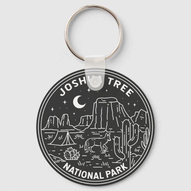 Joshua Tree National Park Vintage Monoline  Keychain (Front)