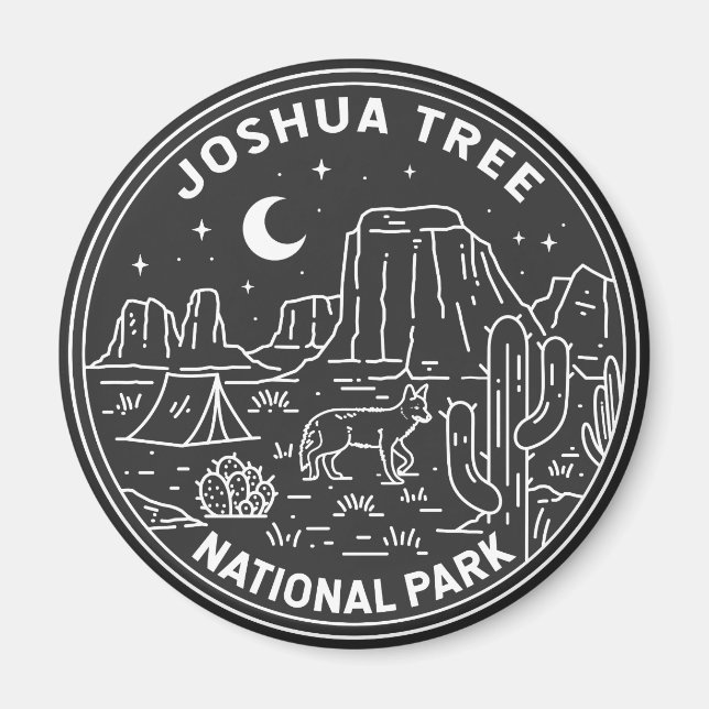 Joshua Tree National Park Vintage Monoline  Magnet (Front)