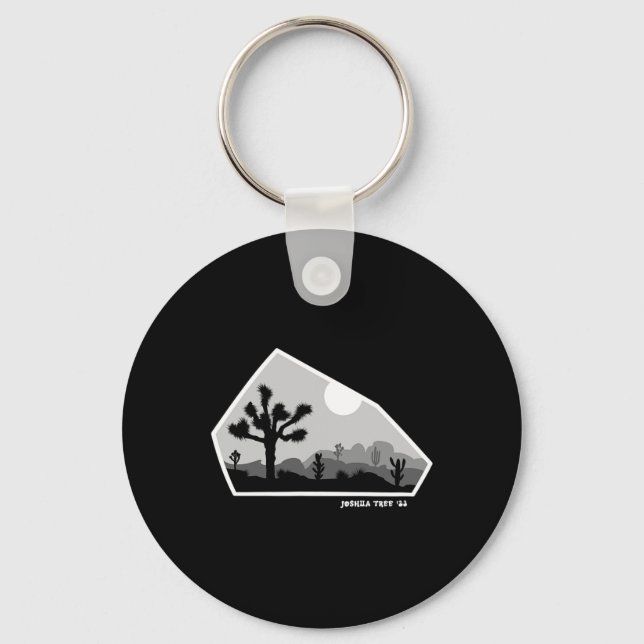 Joshua Tree Retro Boulder Dark  Keychain (Front)