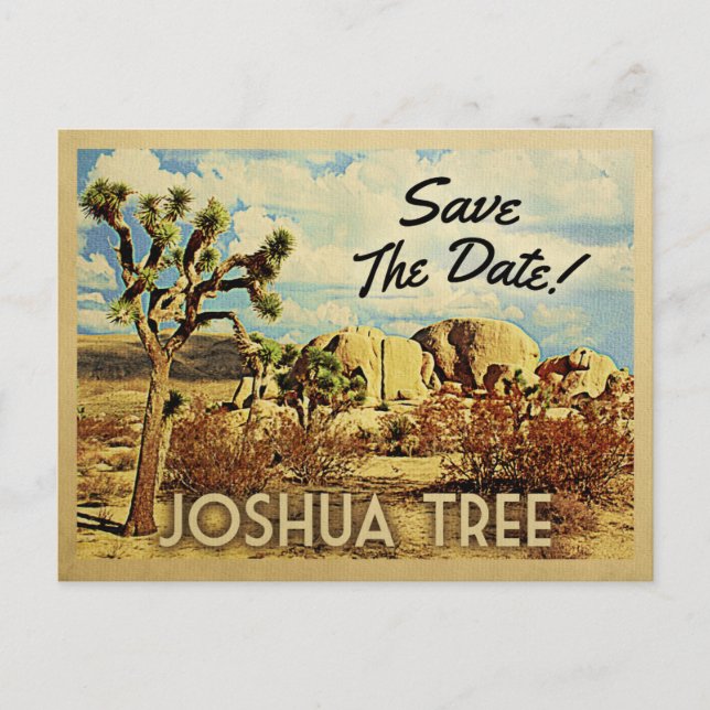 Joshua Tree Save The Date California National Park Announcement Postcard (Front)
